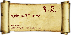 Nyókó Rita névjegykártya